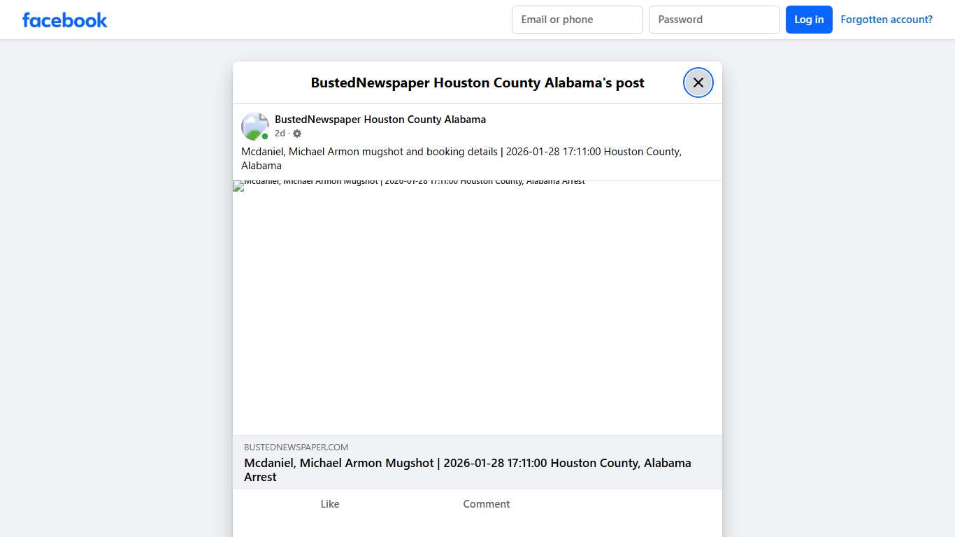 Mcdaniel, Michael... - BustedNewspaper Houston County Alabama Facebook